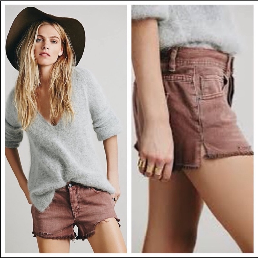 Free People Frayed Hem distressed Shorts